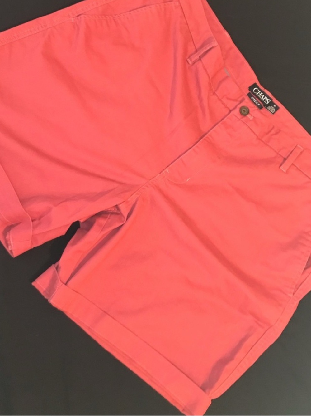 Chaps Men’s Coral-Pink Flat Front Shorts